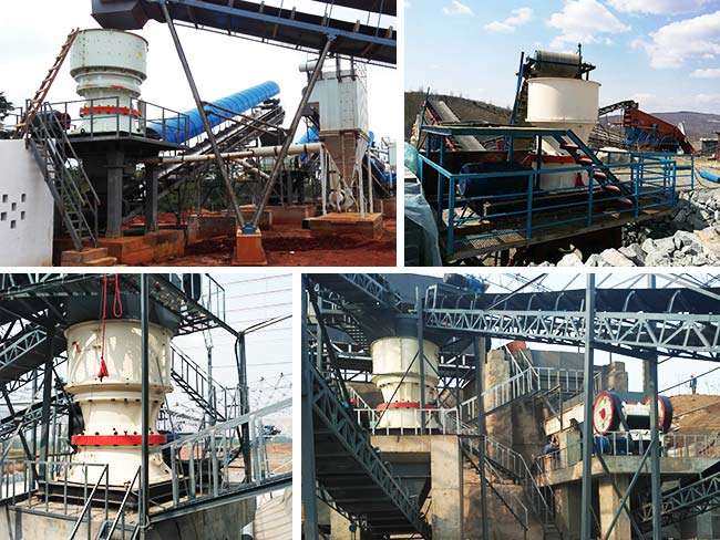 圓錐破碎機破碎現場拼圖