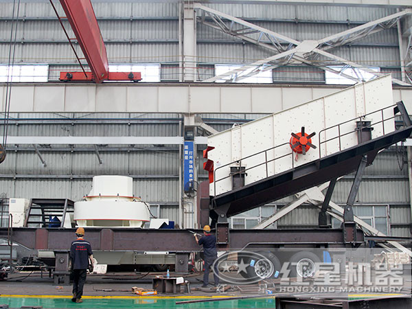 制砂機+振動篩移動破碎站