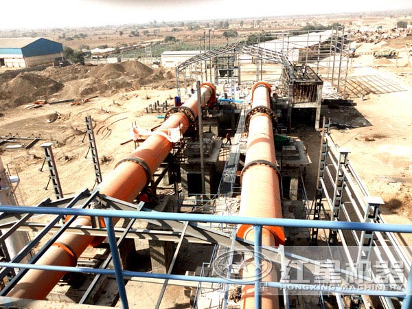 水泥回轉窯搭建中